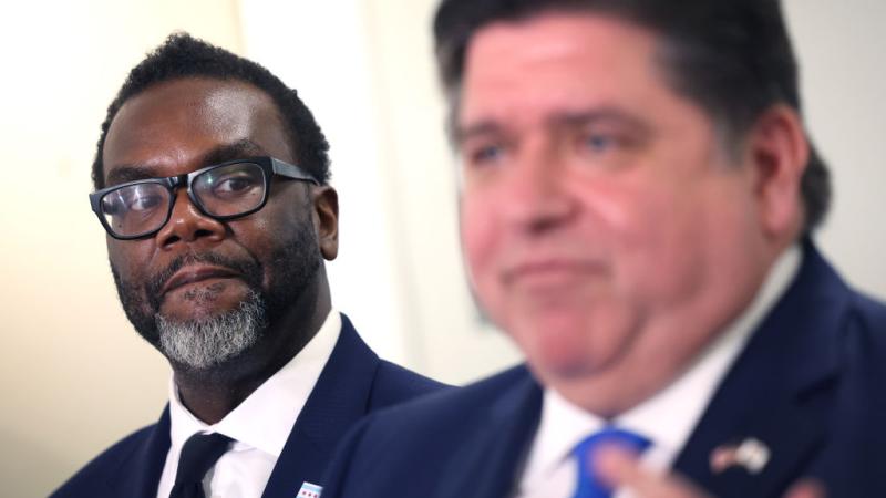Chicago Mayor Brandon Johnson and Gov. J.B. Pritzker