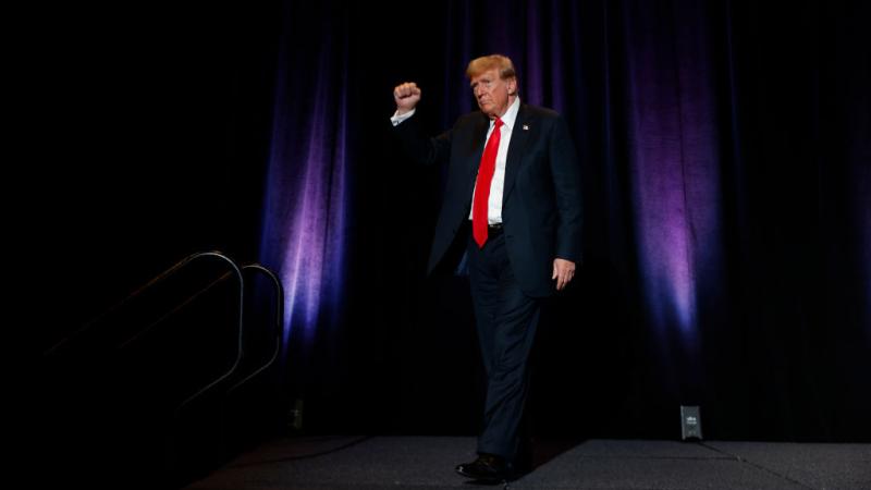 Trump on stage