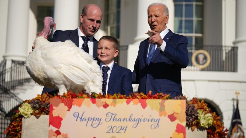 Joe Biden pardoning turkeys