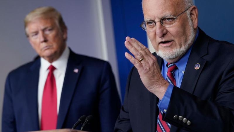 Former CDC Director Robert Redfield with former President Trump