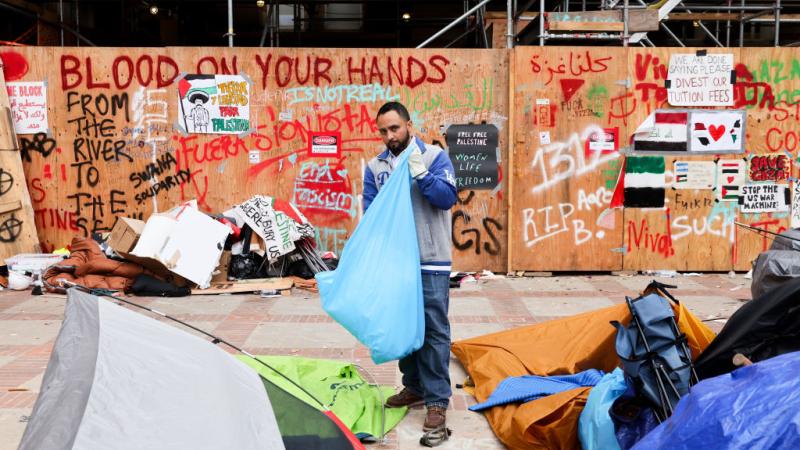 UCLA pro-Palestine encampment cleanup