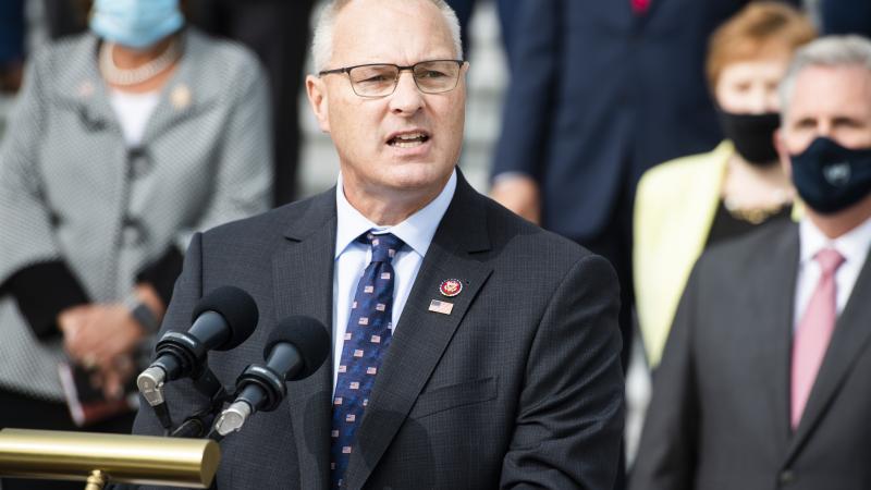 Rep. Pete Stauber, R-Minn., speaks during an event with House Republicans on the House steps of the Capitol to announce the Commitment to America, agenda on Tuesday, September 15, 2020.