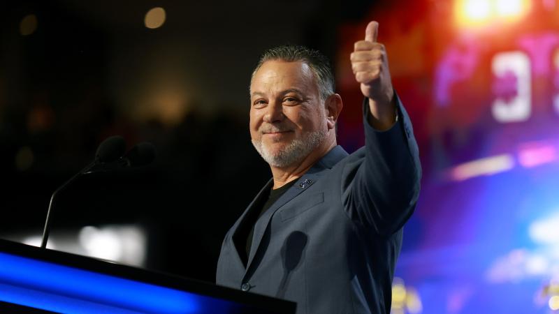 Randy Sutton appears on stage on the second day of the Republican National Convention at the Fiserv Forum on July 16, 2024 in Milwaukee, Wisconsin. Delegates, politicians, and the Republican faithful are in Milwaukee for the annual convention, concluding with former President Donald Trump accepting his party's presidential nomination.