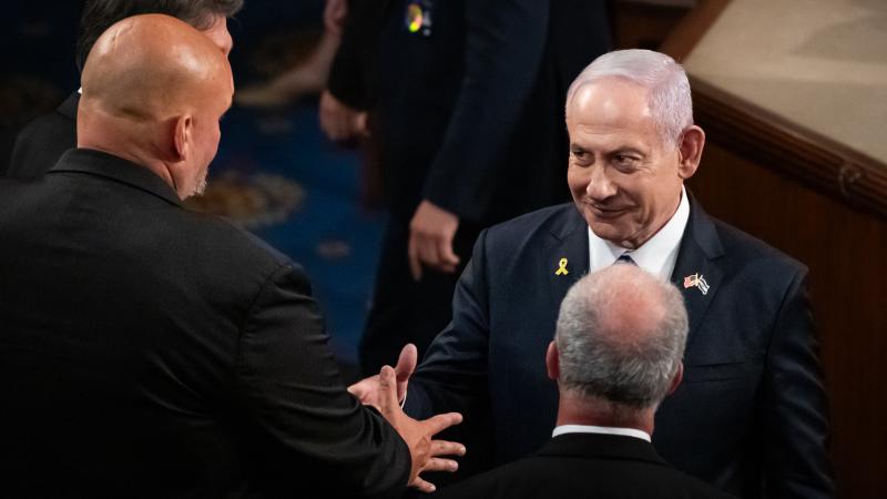 Israel's Prime Minister Benjamin Netanyahu and U.S. Senator John Fetterman