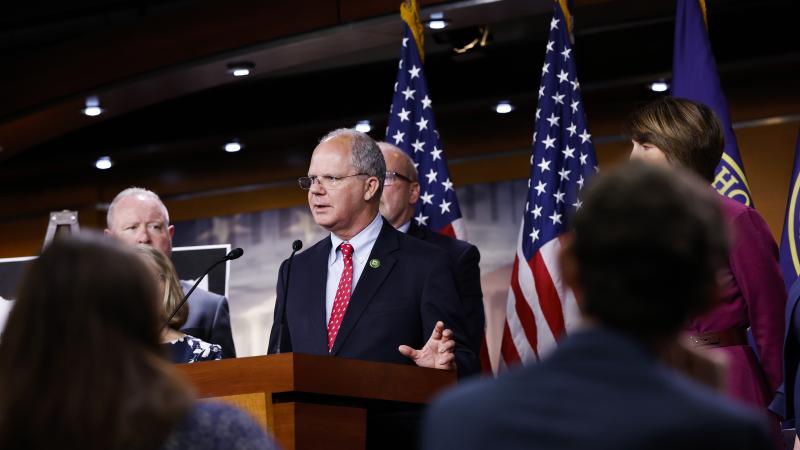 Rep. Brett Guthrie (R-KY) speaks during a press conference at the U.S. Capitol Building on July 11, 2023 in Washington, DC.