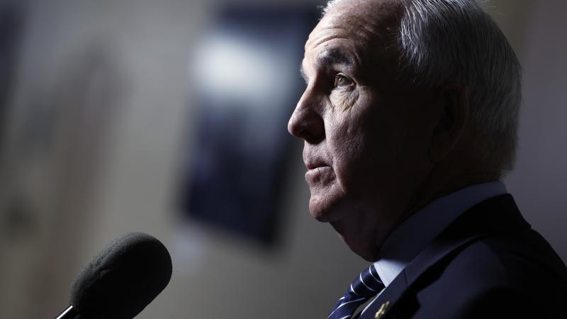 Rep. Carlos Gimenez (R-FL) speaks to reporters outside of the House Republican conference meeting in the U.S. Capitol Building on March 20, 2024.