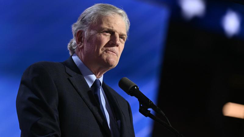 President and CEO of the Billy Graham Evangelistic Association Franklin Graham speaks during the last day of the 2024 Republican National Convention at the Fiserv Forum in Milwaukee, Wisconsin, on July 18, 2024.