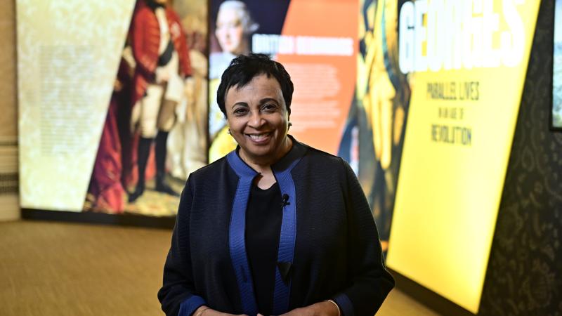 The Librarian of Congress Dr. Carla Hayden attends the Library Of Congress "The Two Georges: Parallel Lives In An Age Of Revolution" exhibition press preview at The Library of Congress on March 25, 2025 in Washington, DC.