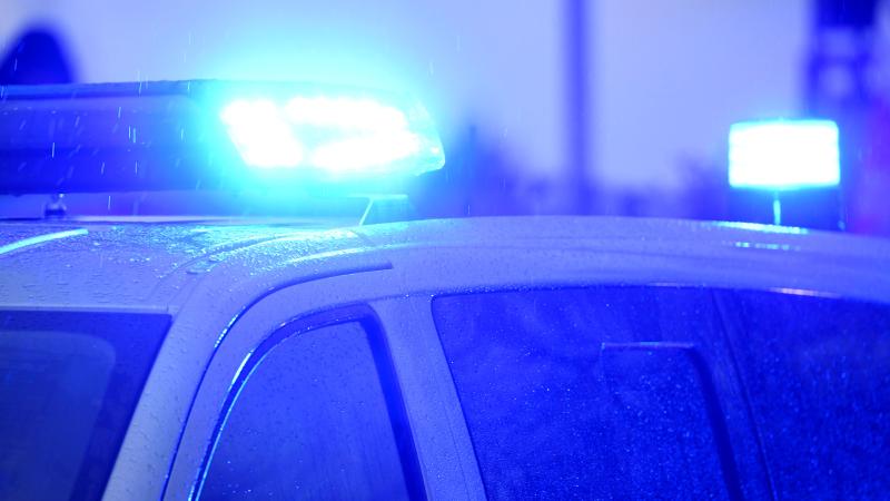 Flashing lights on police car