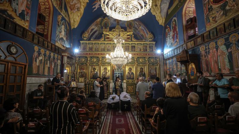 A mass held for those who lost their lives following the Israeli strike hit the Catholic Holy Family Church, killing three civilians and injuring several others, including Father Gabriel Romanelli, in Gaza City, Gaza on July 17, 2025.
