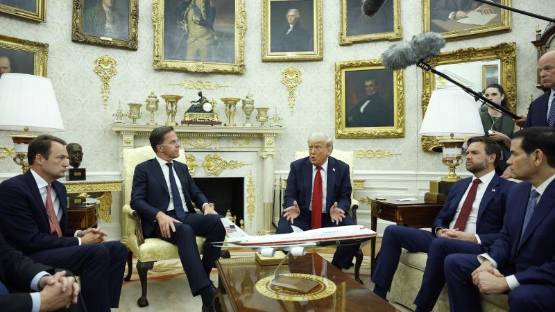 President Trump meets with NATO Secretary General Mark Rutte in the Oval Office July 15, 2025.