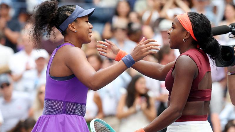 Naomi Osaka and Coco Gauff after US Open match 2025