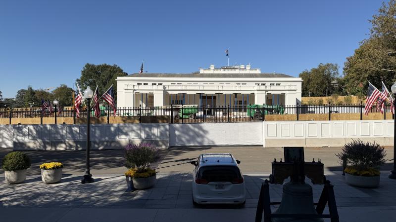 Westward view of White House from Treasury