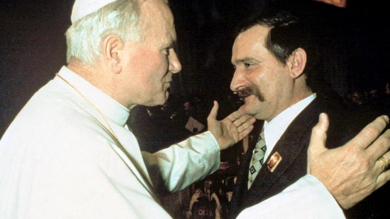 Pope John Paul II and Polish labor leader Lech Walesa during the Cold War