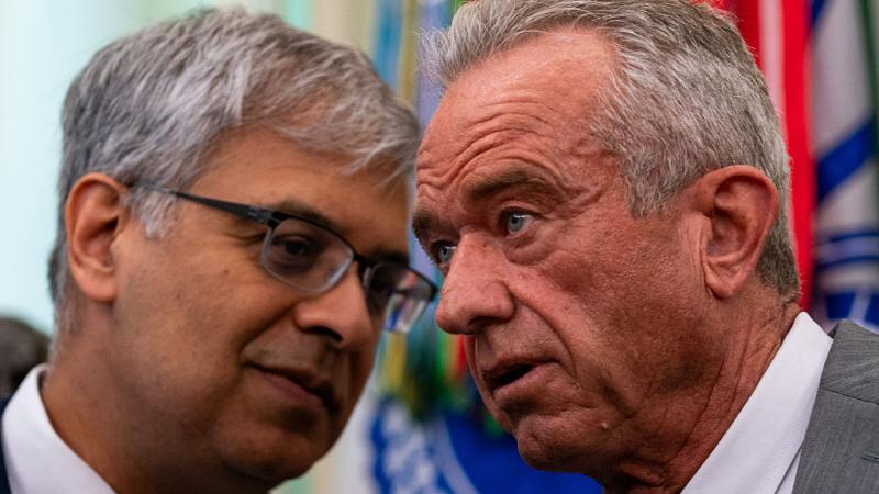 NIH Director Jay Bhattacharya and HHS Secretary Robert F. Kennedy Jr.