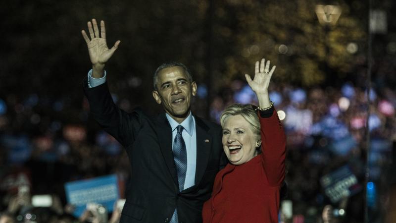 Clinton and Obama