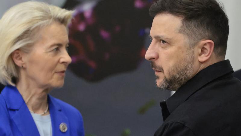 Ursula Von der Leyen and Volodymyr Zelenskyy 