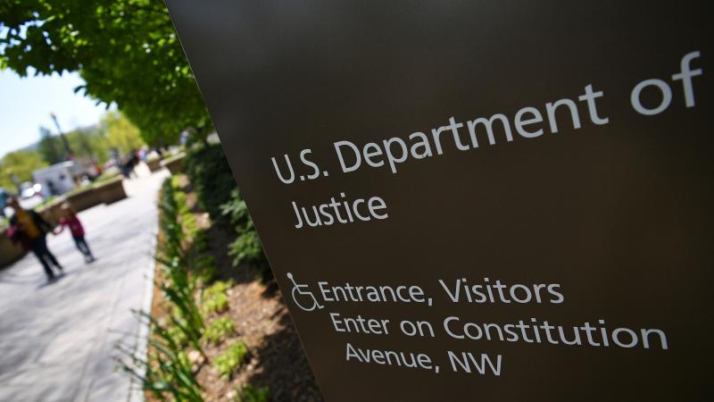 n April 16, 2019 photo shows the Department of Justice in Washington, DC. 