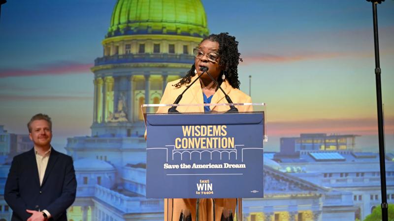 Rep. Moore speaks in Madison, Wisconsin