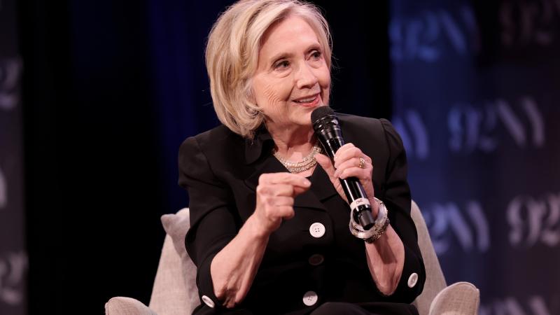 Hillary Clinton attends a conversation with David Remnick on June 15 in New York City.