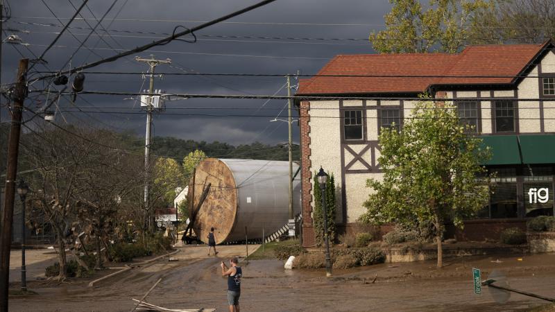 Biltmore Village weathered extensive flood damage in the aftermath of Hurricane Helene on Sept. 28, 2024 in Asheville, North Carolina.