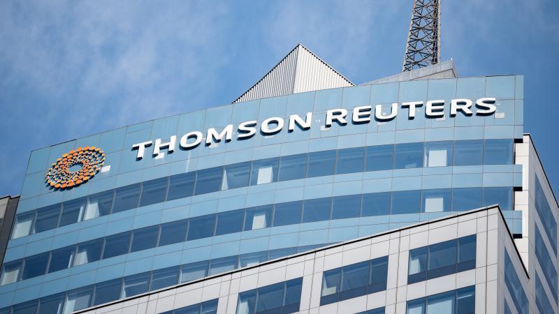 3 Times Square Thomson Reuters Building skyscraper is seen in New York City, United States, on August 7, 2026. 