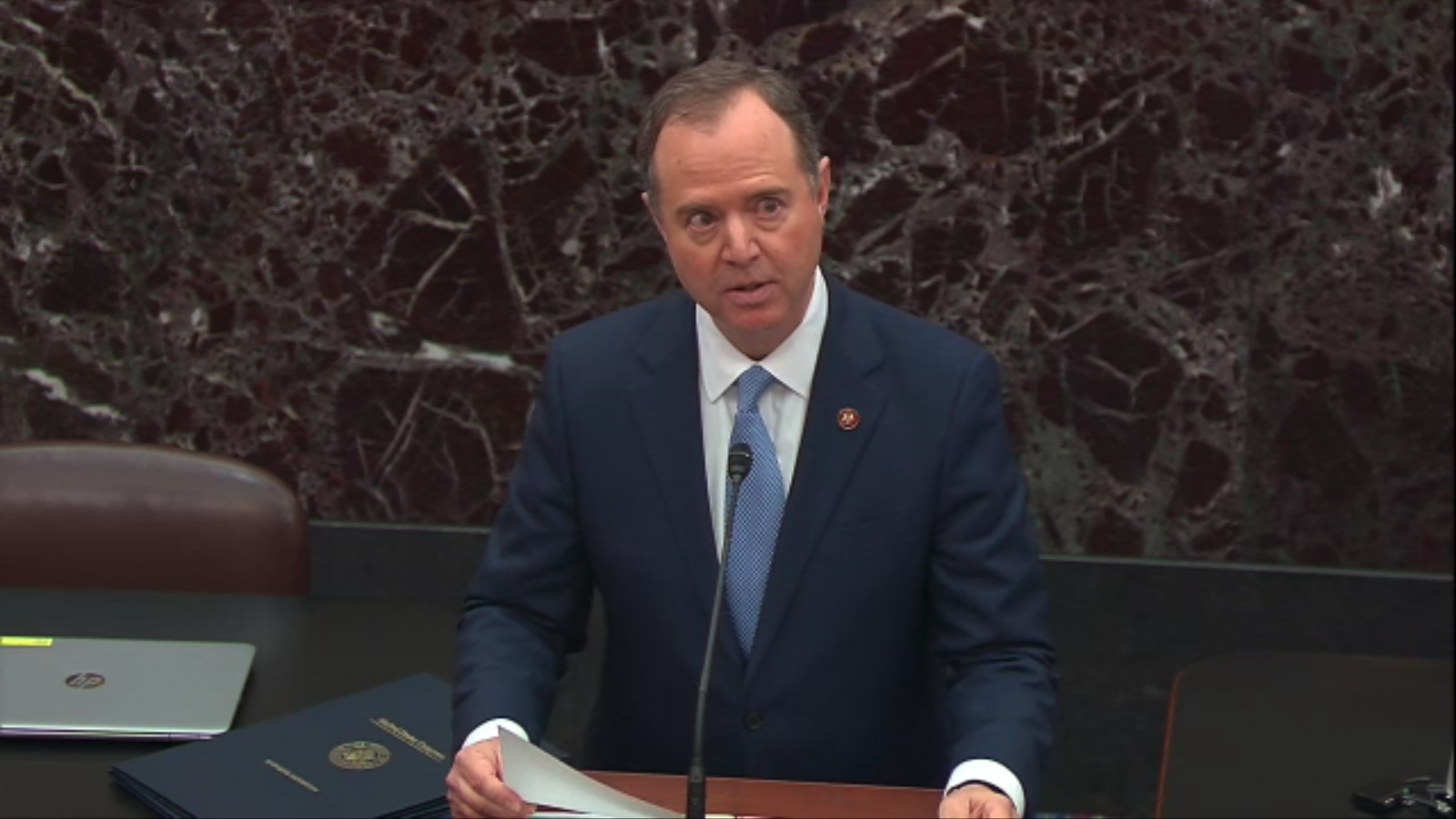 Rep. Adam Schiff reads articles of impeachment on Capitol Hill