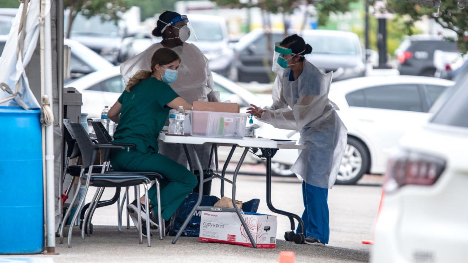A COVID-19 testing station in Austin, Texas