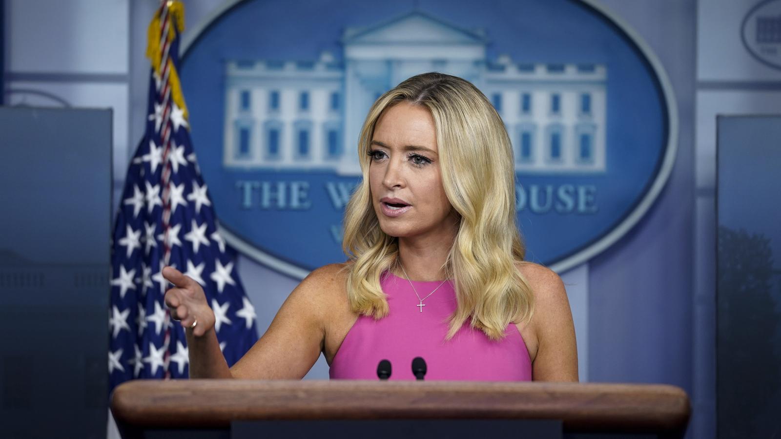 WASHINGTON, DC - SEPTEMBER 09: White House Press Secretary Kayleigh McEnany speaks during a press briefing the White House on September 9, 2020 in Washington, DC.