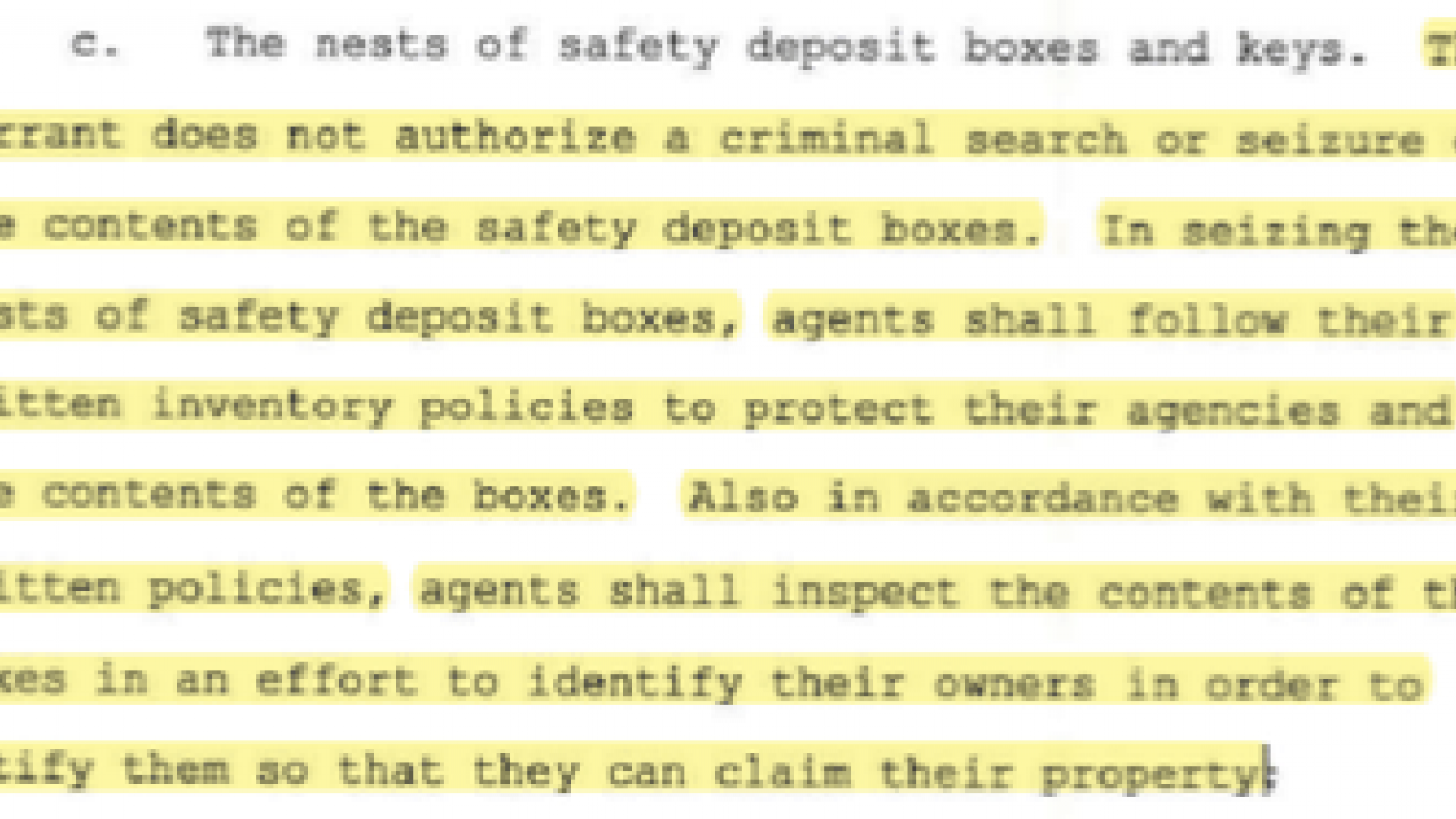Search warrant for U.S. Private Vaults