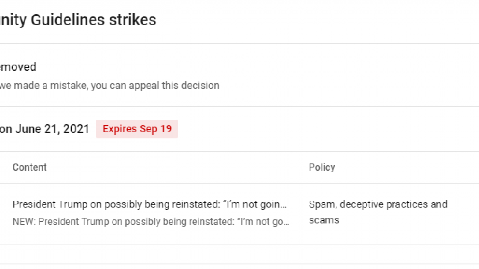 Real America's Voice YouTube account suspended
