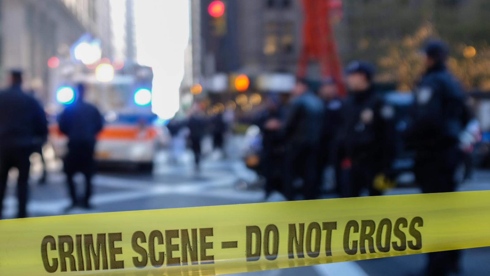 Police Line stock photo.