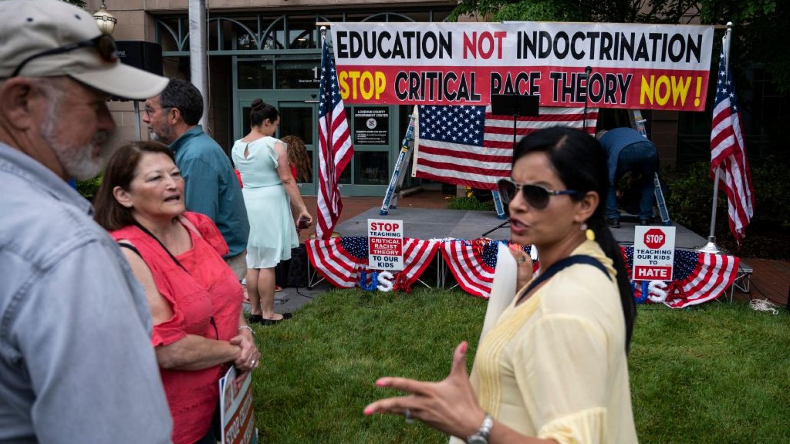 Rally against "critical race theory" (CRT).