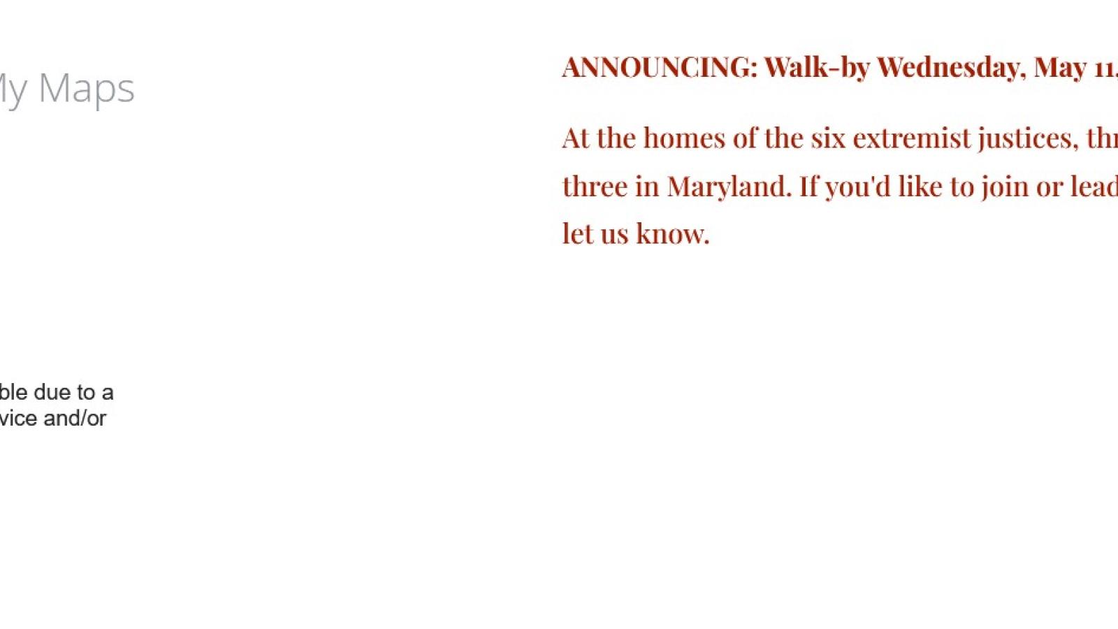 Google displays a takedown message