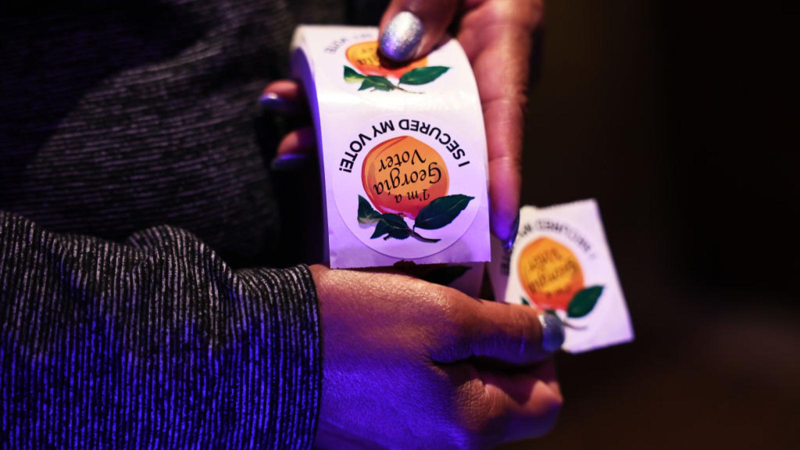 'I Voted' stickers in Georgia, Nov. 8