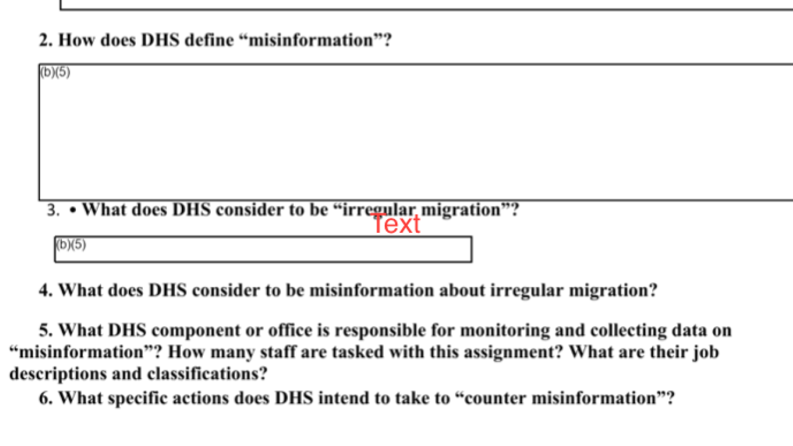 Screen Shot of DHS email