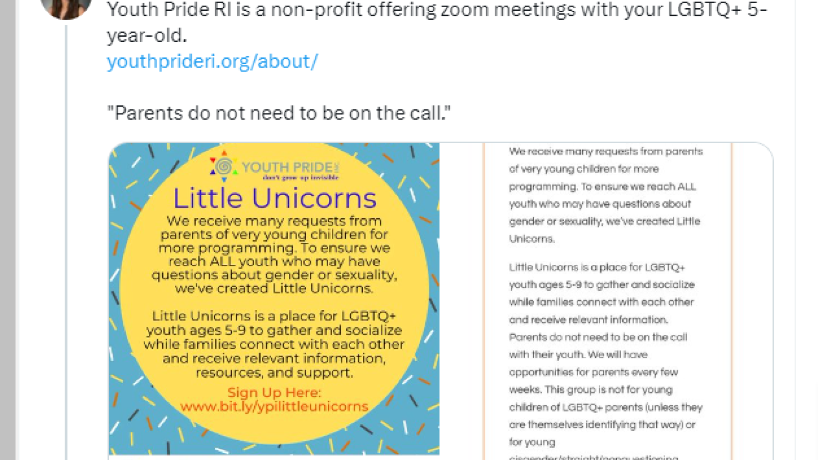 Youth Pride RI "Little Unicorns"