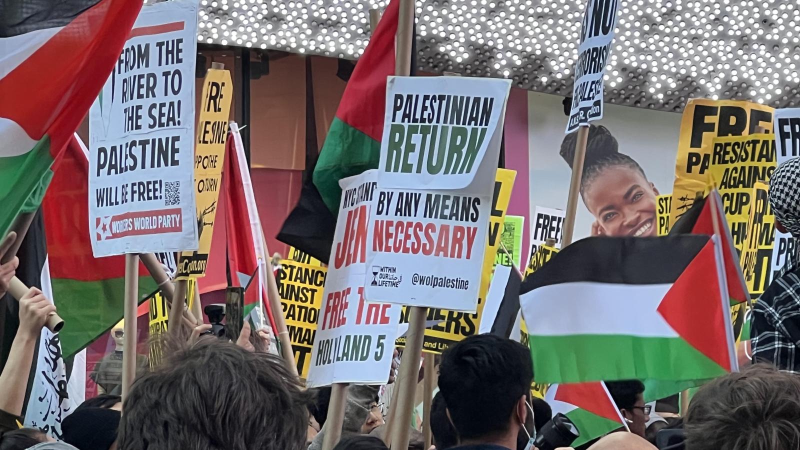 Palestine protest, New York City, Oct. 13, 2023