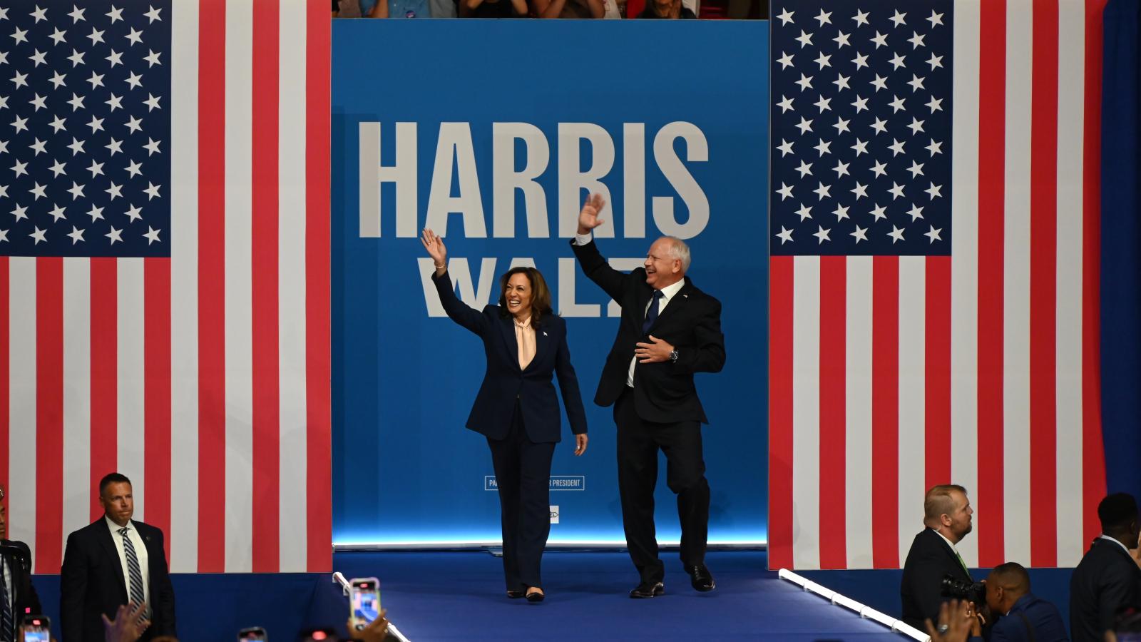 Kamala Harris and Tim Walz